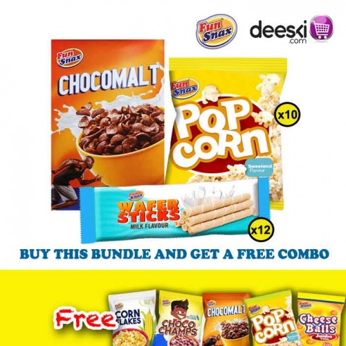 fun Snax, snacks bundle, snax bundle, corn flakes, pop corn, choco ...